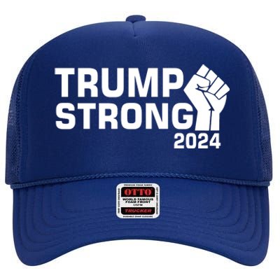 Donald Trump Strong 2024 High Crown Mesh Back Trucker Hat