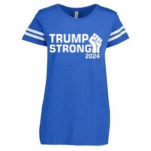 Donald Trump Strong 2024 Enza Ladies Jersey Football T-Shirt