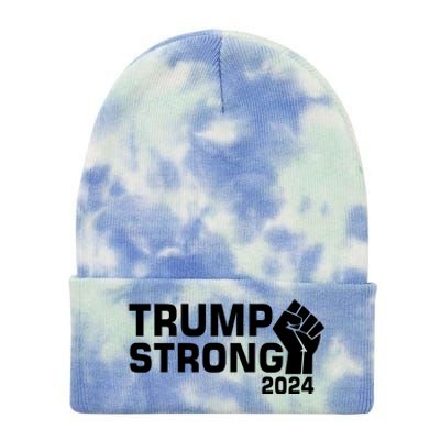 Donald Trump Strong 2024 Tie Dye 12in Knit Beanie