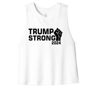 Donald Trump Strong 2024 Women's Racerback Cropped Tank