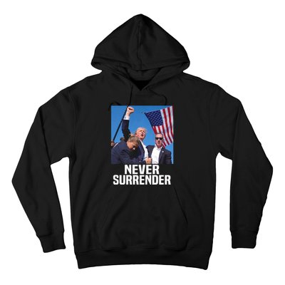 Donald Trump Shot Never Surrender 2024 Hoodie