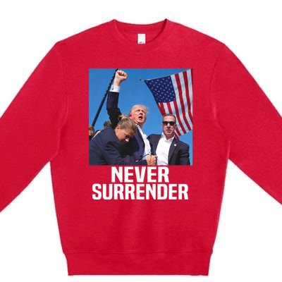 Donald Trump Shot Never Surrender 2024 Premium Crewneck Sweatshirt