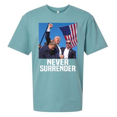 Donald Trump Shot Never Surrender 2024 Sueded Cloud Jersey T-Shirt