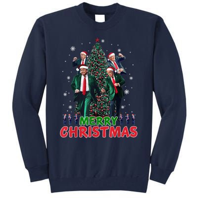 Dancing Trump Santa Merry Xmas Make Christmas Great Again Tall Sweatshirt