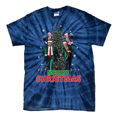 Dancing Trump Santa Merry Xmas Make Christmas Great Again Tie-Dye T-Shirt