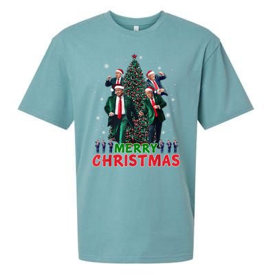 Dancing Trump Santa Merry Xmas Make Christmas Great Again Sueded Cloud Jersey T-Shirt