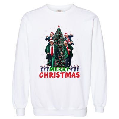 Dancing Trump Santa Merry Xmas Make Christmas Great Again Garment-Dyed Sweatshirt