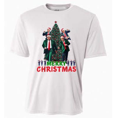 Dancing Trump Santa Merry Xmas Make Christmas Great Again Cooling Performance Crew T-Shirt