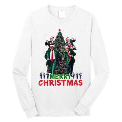 Dancing Trump Santa Merry Xmas Make Christmas Great Again Long Sleeve Shirt