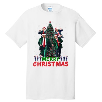 Dancing Trump Santa Merry Xmas Make Christmas Great Again Tall T-Shirt