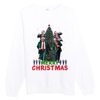 Dancing Trump Santa Merry Xmas Make Christmas Great Again Premium Crewneck Sweatshirt