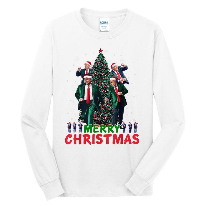 Dancing Trump Santa Merry Xmas Make Christmas Great Again Tall Long Sleeve T-Shirt