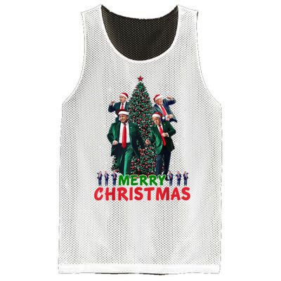 Dancing Trump Santa Merry Xmas Make Christmas Great Again Mesh Reversible Basketball Jersey Tank