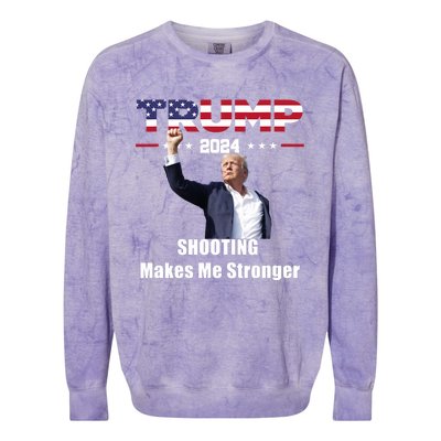 Donald Trump Shooting Makes Me Stronger Colorblast Crewneck Sweatshirt