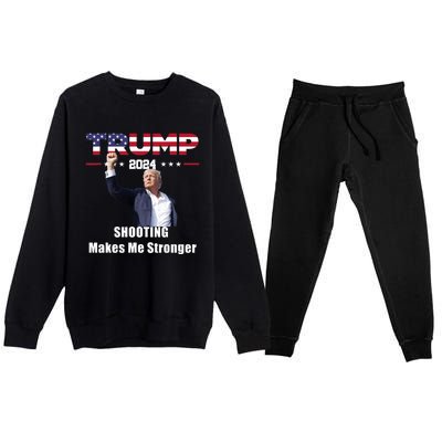 Donald Trump Shooting Makes Me Stronger Premium Crewneck Sweatsuit Set