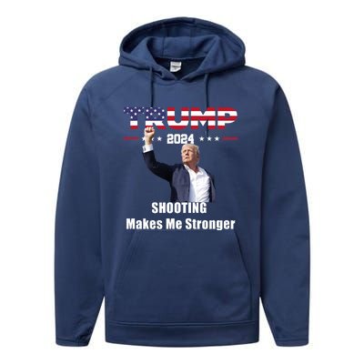 Donald Trump Shooting Makes Me Stronger Performance Fleece Hoodie