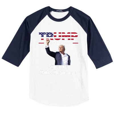 Donald Trump Shooting Makes Me Stronger Baseball Sleeve Shirt