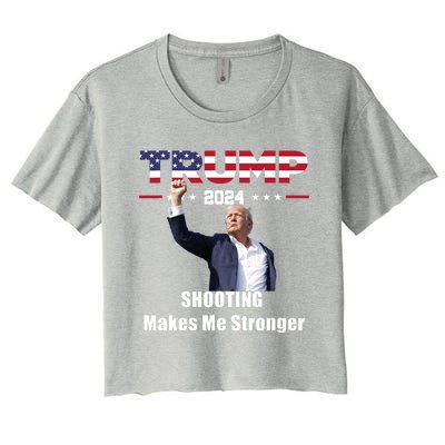 Donald Trump Shooting Makes Me Stronger Women's Crop Top Tee