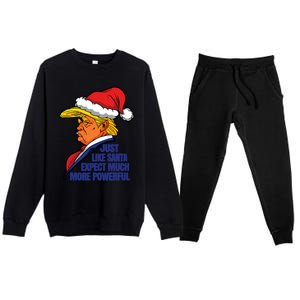 Donald Trump Santa Claus Christmas Premium Crewneck Sweatsuit Set