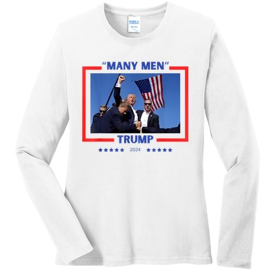 Donald Trump Survived His Rally On July 13th 2024 Ladies Long Sleeve Shirt