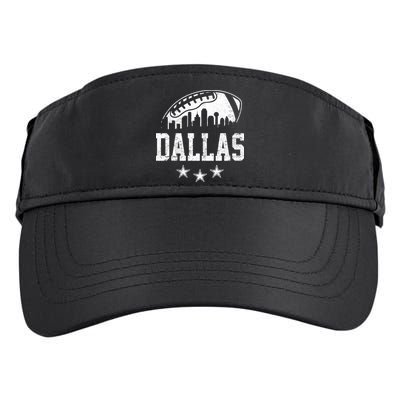 Dallas Texas Skyline Pride Vintage Dallas City Football Fan Adult Drive Performance Visor