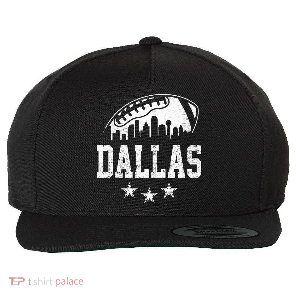 Dallas Texas Skyline Pride Vintage Dallas City Football Fan Wool Snapback Cap