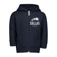 Dallas Texas Skyline Pride Vintage Dallas City Football Fan Toddler Zip Fleece Hoodie