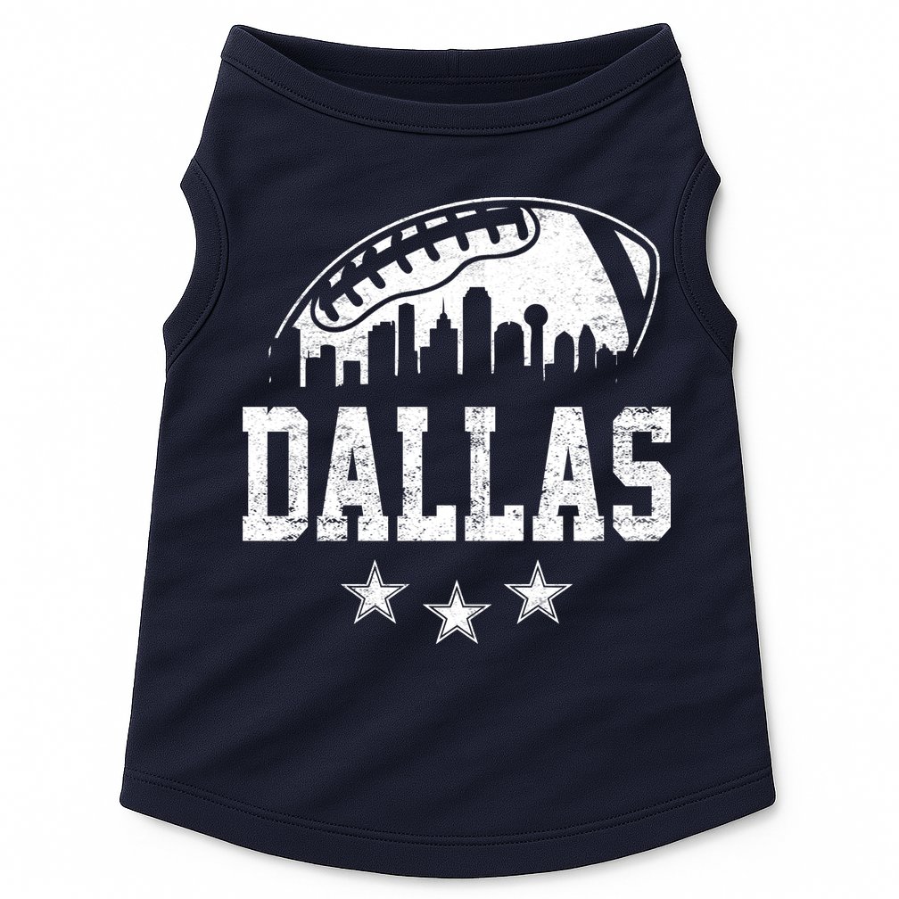 Dallas Texas Skyline Pride Vintage Dallas City Football Fan Doggie Tank