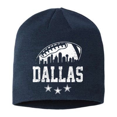 Dallas Texas Skyline Pride Vintage Dallas City Football Fan Sustainable Beanie