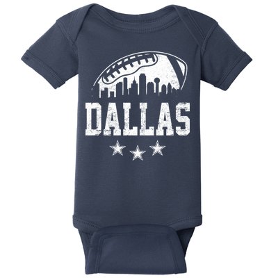 Dallas Texas Skyline Pride Vintage Dallas City Football Fan Baby Bodysuit