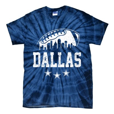 Dallas Texas Skyline Pride Vintage Dallas City Football Fan Tie-Dye T-Shirt