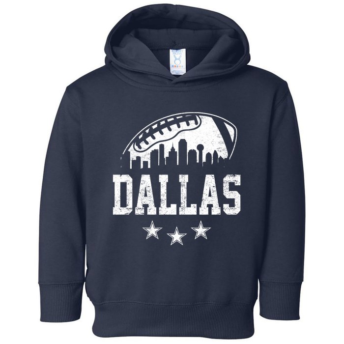 Dallas Texas Skyline Pride Vintage Dallas City Football Fan Toddler Hoodie