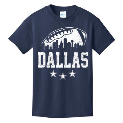 Dallas Texas Skyline Pride Vintage Dallas City Football Fan Kids T-Shirt