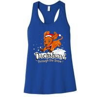 Dachshund Through Snow Funny Dachshund Christmas Gift Women's Racerback Tank