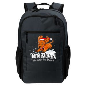 Dachshund Through Snow Funny Dachshund Christmas Gift Daily Commute Backpack