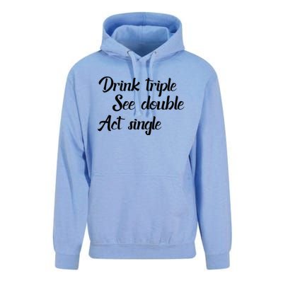 Drink Triple See Double Act Single Funny Party Unisex Surf Hoodie