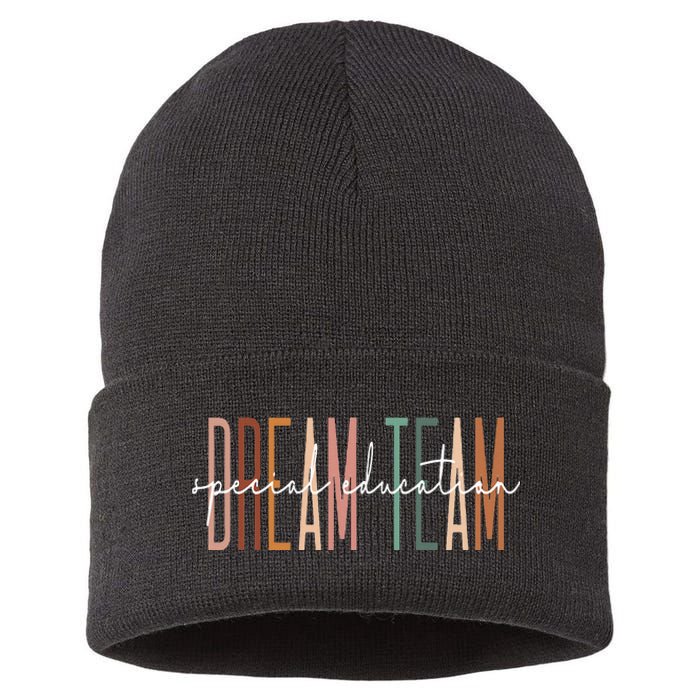 Dream Team Special Education Squad Special Education Teacher Sustainable Knit Beanie