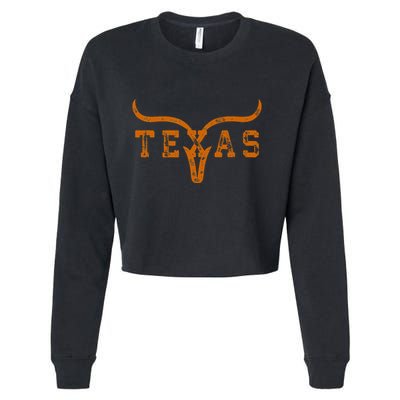 Distressed Texas State Cropped Pullover Crew