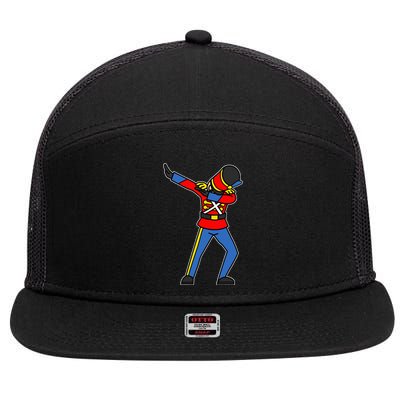 Dabbing Toy Soldier Nutcracker Christmas 7 Panel Mesh Trucker Snapback Hat