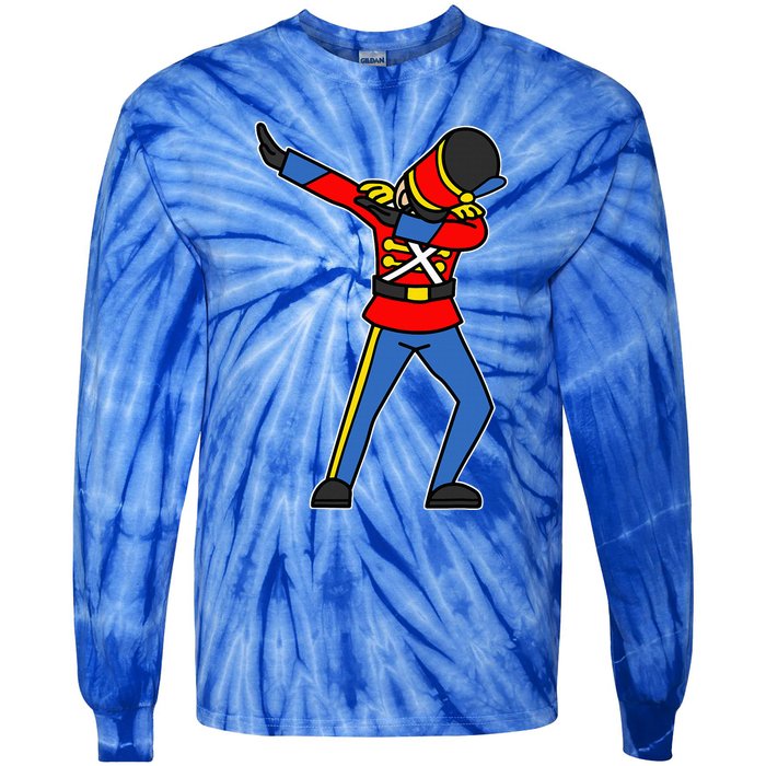 Dabbing Toy Soldier Nutcracker Christmas Tie-Dye Long Sleeve Shirt