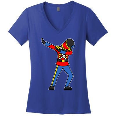 Dabbing Toy Soldier Nutcracker Christmas Women's V-Neck T-Shirt