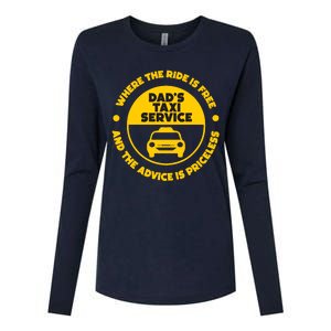 DadS Taxi Service Fathers Day Funny Dad Papa Chauffeur Cab Womens Cotton Relaxed Long Sleeve T-Shirt