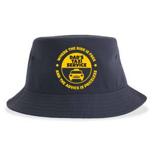 DadS Taxi Service Fathers Day Funny Dad Papa Chauffeur Cab Sustainable Bucket Hat