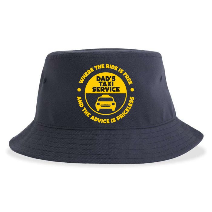 DadS Taxi Service Fathers Day Funny Dad Papa Chauffeur Cab Sustainable Bucket Hat