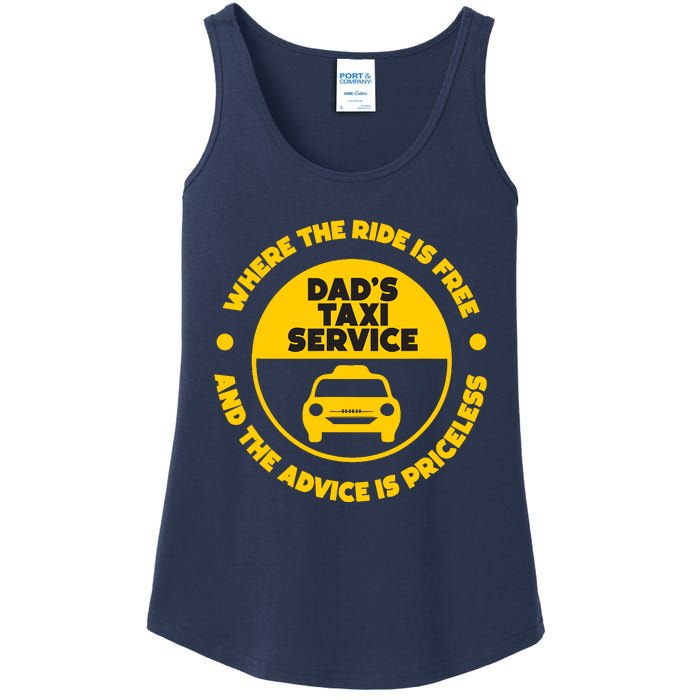 DadS Taxi Service Fathers Day Funny Dad Papa Chauffeur Cab Ladies Essential Tank