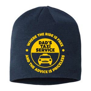 DadS Taxi Service Fathers Day Funny Dad Papa Chauffeur Cab Sustainable Beanie