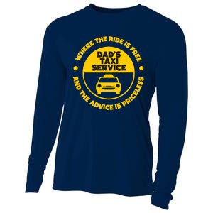 DadS Taxi Service Fathers Day Funny Dad Papa Chauffeur Cab Cooling Performance Long Sleeve Crew