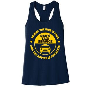 DadS Taxi Service Fathers Day Funny Dad Papa Chauffeur Cab Women's Racerback Tank