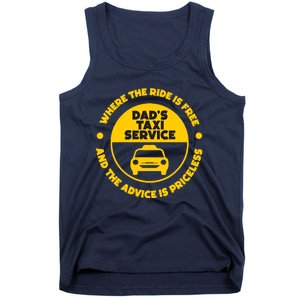 DadS Taxi Service Fathers Day Funny Dad Papa Chauffeur Cab Tank Top