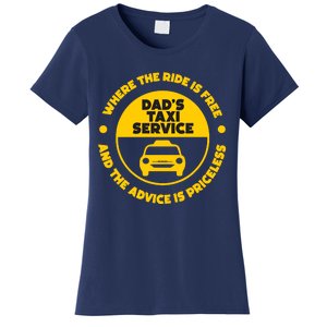 DadS Taxi Service Fathers Day Funny Dad Papa Chauffeur Cab Women's T-Shirt